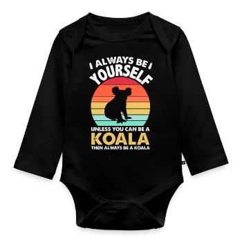 Koala - Body Bébé bio manches longues - noir - Devant