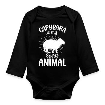 Capybara - Baby Bio-Langarm-Body - Schwarz - Vorne