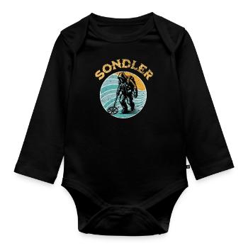 Sondeln Metalldetektor - Baby Bio-Langarm-Body - Schwarz - Vorne
