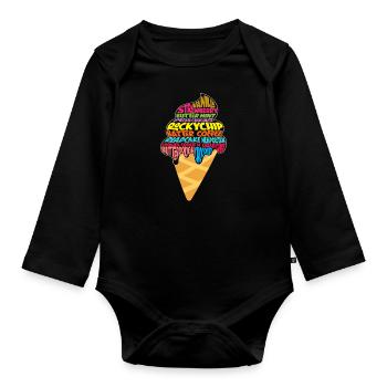 Cream Lovers Colorful Flavor Variety - Organic Longsleeve Baby Bodysuit - black - Front