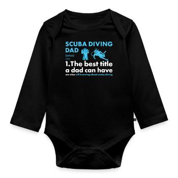 Scuba Diver Dad Definition Scuba Diving - Organic Longsleeve Baby Bodysuit - black - Front
