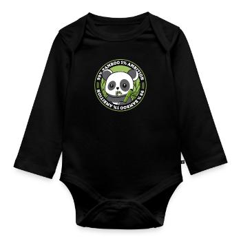 99% Bambus 1% Ehrgeiz Panda Bär Freund Liebhaber - Baby Bio-Langarm-Body - Schwarz - Vorne