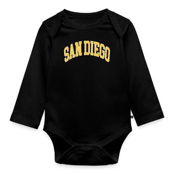 San Diego - Organic Longsleeve Baby Bodysuit - black - Front
