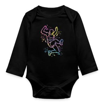 Long Jumpers Long Jump Kids Long Jump - Organic Longsleeve Baby Bodysuit - black - Front