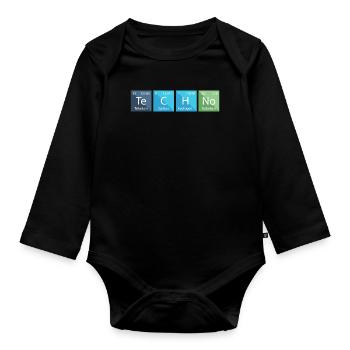 Techno Liebhaber Periodensystem Chemie - Baby Bio-Langarm-Body - Schwarz - Vorne