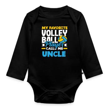 Mein Lieblings Volleyballspieler Nenn Mich Onkel - Baby Bio-Langarm-Body - Schwarz - Vorne