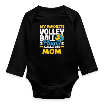 Mein Lieblings-Volleyballspieler Nennt Mich Mama - Baby Bio-Langarm-Body - Schwarz - Vorne