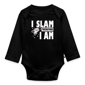 Poésie Slam I Slam Slam Poésie - Body Bébé bio manches longues - noir - Devant