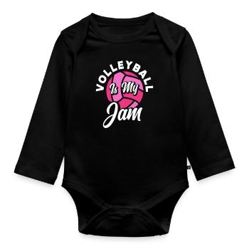 Volleyball is my thing Volleyball enthusiasm - Organic Longsleeve Baby Bodysuit - black - Front