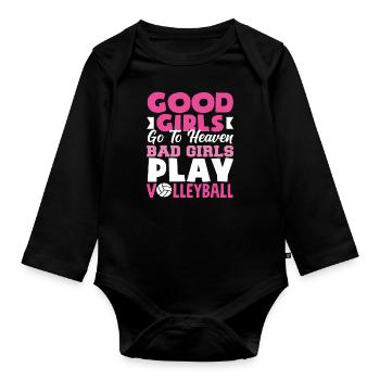 Good Girls Sky Bad Play Volley-ball - Body Bébé bio manches longues - noir - Devant