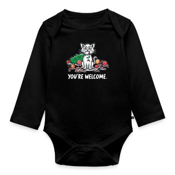 Vous êtes les bienvenus Chat du Chaos drôle Noël - Body Bébé bio manches longues - noir - Devant