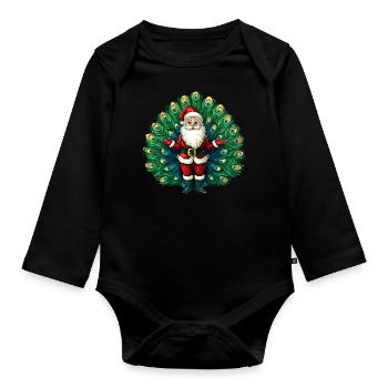 Bouquet du Père Noël - Body Bébé bio manches longues - noir - Devant