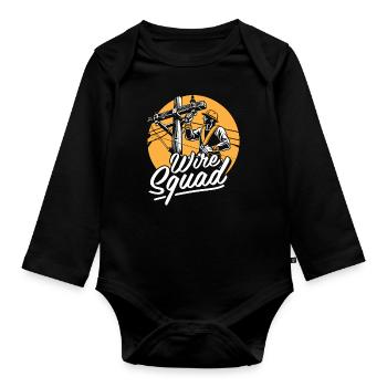 Lineman Squad - Organic Longsleeve Baby Bodysuit - black - Front