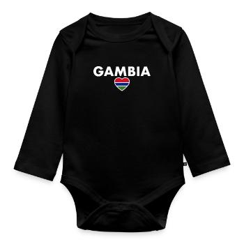 Gambie Drapeau gambien Gambier - Body Bébé bio manches longues - noir - Devant