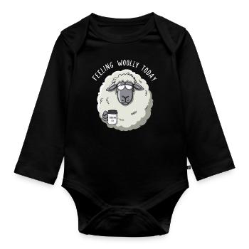 Feeling Woolly today - Baby Bio-Langarm-Body - Schwarz - Vorne