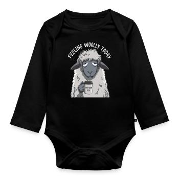 Feeling Woolly today - Baby Bio-Langarm-Body - Schwarz - Vorne