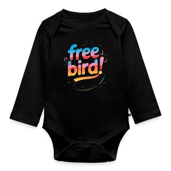 Free Bird - frei wie ein Vogel - Body Bébé bio manches longues - noir - Devant