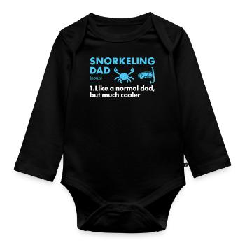 Snorkeler Papa Définition Snorkeling - Body Bébé bio manches longues - noir - Devant