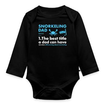 Snorkeler Papa Définition Snorkeling - Body Bébé bio manches longues - noir - Devant