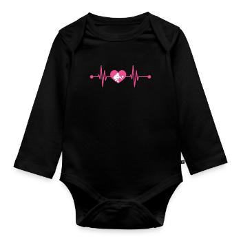 Amateur de volley-ball - Body Bébé bio manches longues - noir - Devant