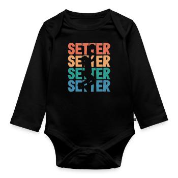 Volleyball Setter Silhouette Art - Body Bébé bio manches longues - noir - Devant