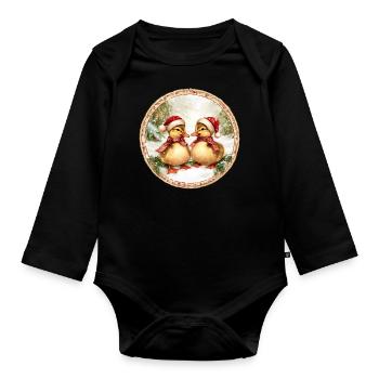 Caneton de Noël - Body Bébé bio manches longues - noir - Devant
