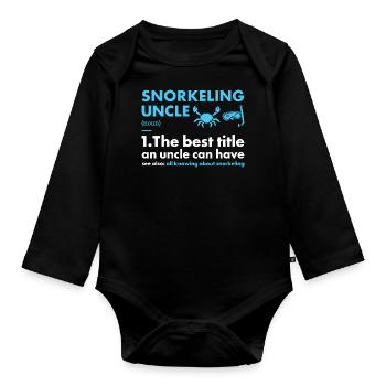 Snorkeler Oncle Définition Snorkeling - Body Bébé bio manches longues - noir - Devant