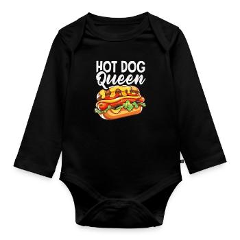 Hot Dog Queen Enthousiasme épicé - Body Bébé bio manches longues - noir - Devant