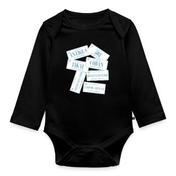 Antigua Barbuda Caribbean Island Holiday Gift - Organic Longsleeve Baby Bodysuit - black - Front