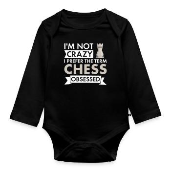 Chess Player I'm Not Crazy Chess - Baby Bio-Langarm-Body - Schwarz - Vorne