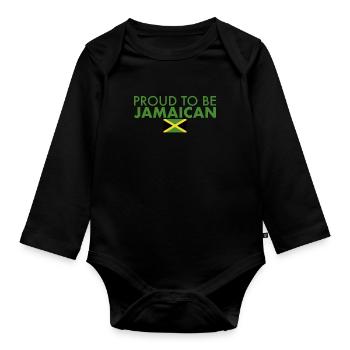 Fier d’être jamaïcain Drapeau jamaïcain de la Jamaïque - Body Bébé bio manches longues - noir - Devant