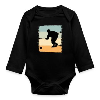 Boule Boccia Boule player - Organic Longsleeve Baby Bodysuit - black - Front