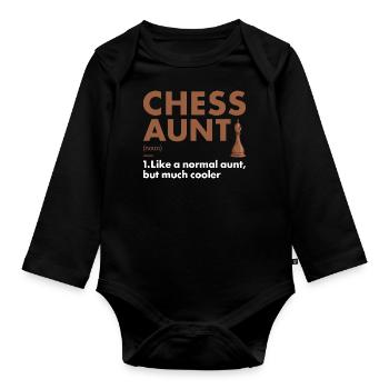 Chess Player Aunt Definition Chess - Baby Bio-Langarm-Body - Schwarz - Vorne