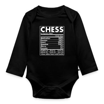Chess Player Nutrition Chess - Organic Longsleeve Baby Bodysuit - black - Front