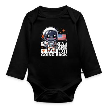 NOUS NE REVIENDRONS PAS EN ARRIÈRE - ASTRONAUTE - Body Bébé bio manches longues - noir - Devant