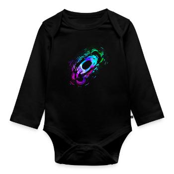 Otter Watercolor - Baby Bio-Langarm-Body - Schwarz - Vorne