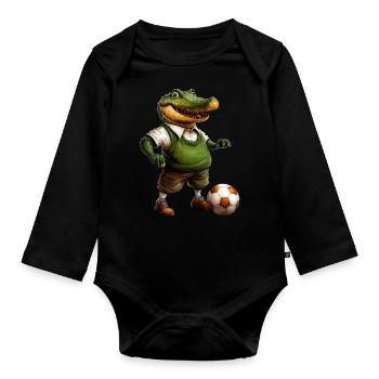 Crocodiles de football - Body Bébé bio manches longues - noir - Devant