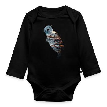 Otter River - Organic Longsleeve Baby Bodysuit - black - Front