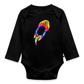 Otter Tie Dye - Baby Bio-Langarm-Body - Schwarz - Vorne