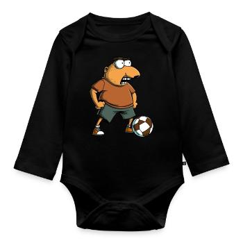 Fussball Maulwurf - Baby Bio-Langarm-Body - Schwarz - Vorne