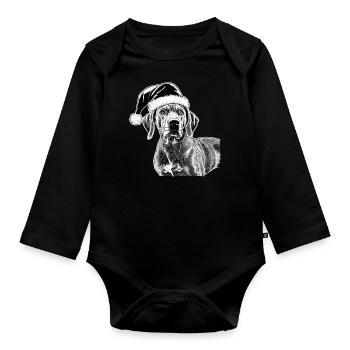Noël à crête dorsale rhodésienne - Body Bébé bio manches longues - noir - Devant