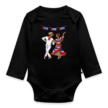 Traditioneller kubanischer Tanz - Baby Bio-Langarm-Body - Schwarz - Vorne