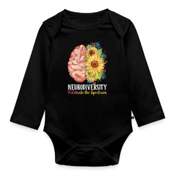 Journée de sensibilisation à l’autisme Cadeau autiste - Body Bébé bio manches longues - noir - Devant