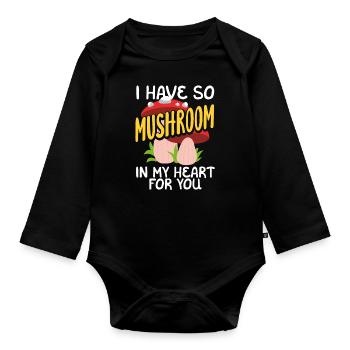 Cueilleur de champignons Amour sincère des champignons - Body Bébé bio manches longues - noir - Devant