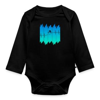 Downhill Moutainbike Downhiller Geschenk - Baby Bio-Langarm-Body - Schwarz - Vorne