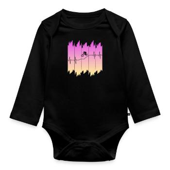 Downhill Biken - Baby Bio-Langarm-Body - Schwarz - Vorne