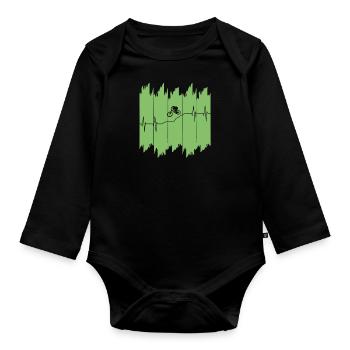 Biken Downhill - Baby Bio-Langarm-Body - Schwarz - Vorne