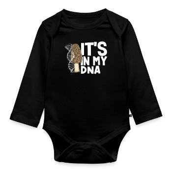 Pilzsammler In Meiner DNA - Baby Bio-Langarm-Body - Schwarz - Vorne