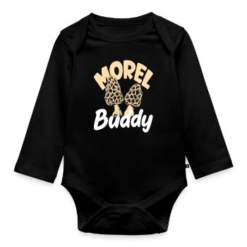 Cueillette de champignons Ami des morilles Buddy - Body Bébé bio manches longues - noir - Devant