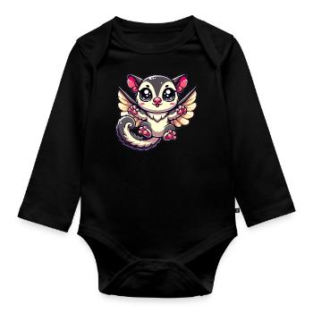 Planeur de sucre - Body Bébé bio manches longues - noir - Devant